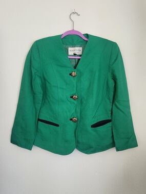 Albert Nipon Emerald Green Tailored Women's Blazer